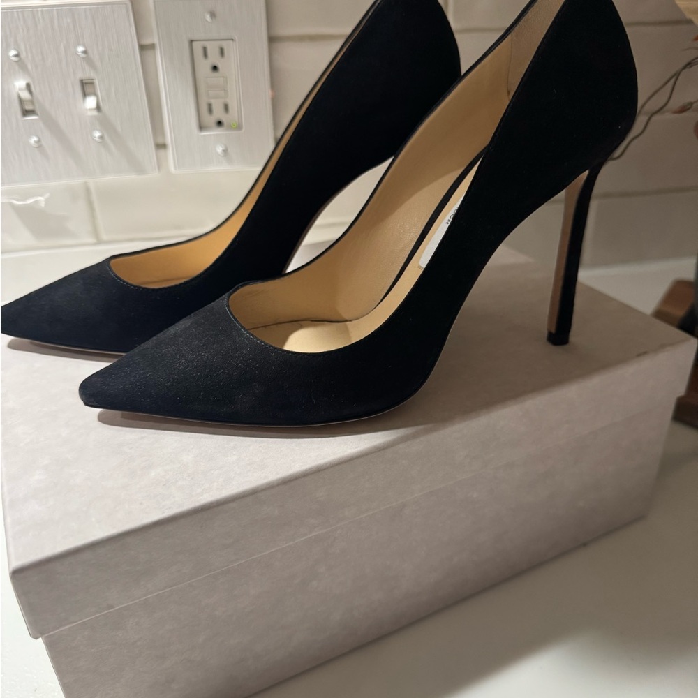 Jimmy Choo Classic Black suede Heels Romy 100 size 38